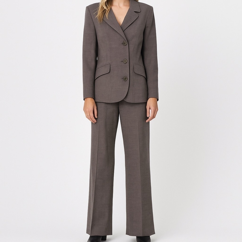 Leon Max Max Studio Gray 2 Piece Pantsuit Blazer Trousers NWT Sz 10